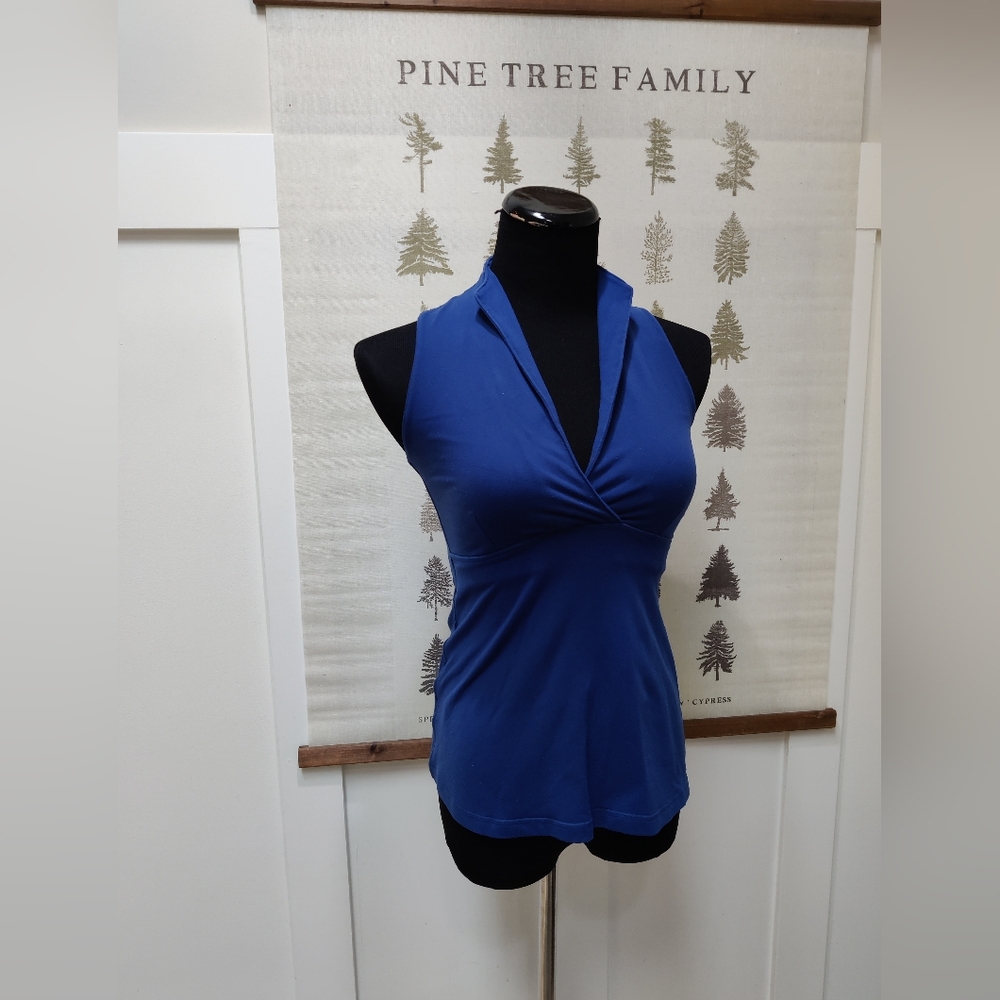 Lululemon Royal Blue Sleeveless Yoga Tank Top V-Neck Small